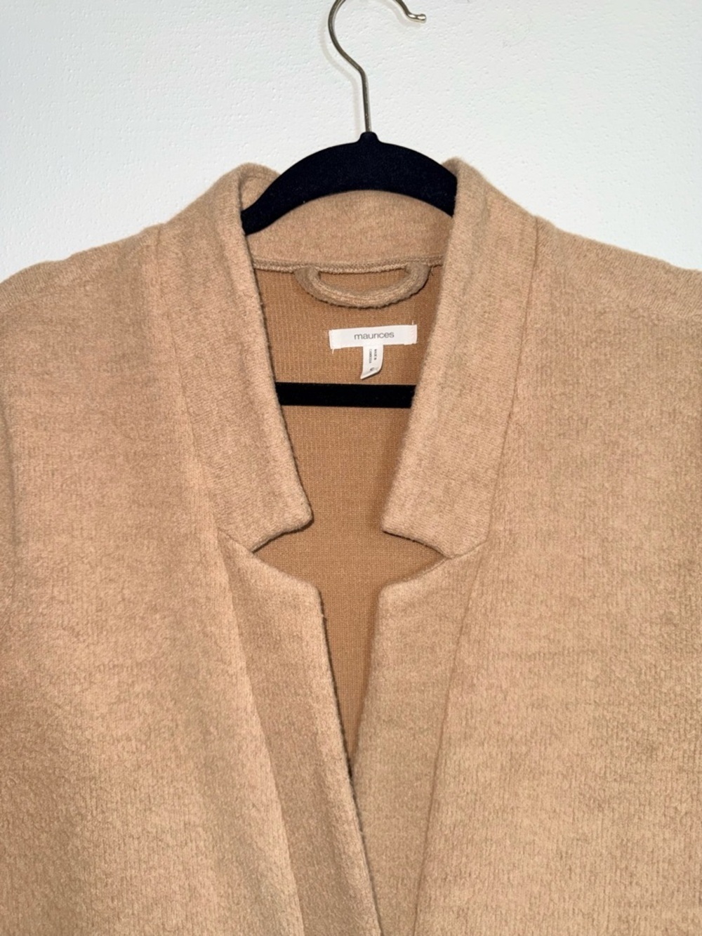 Maurices Solid Tan Button Front Jacket Zipper Pocket Plush Teddy Small Women’s - Picture 3 of 11